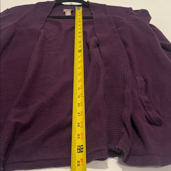Chico's Deep Purple open front Cardigan Sweater - Picture 7 of 7